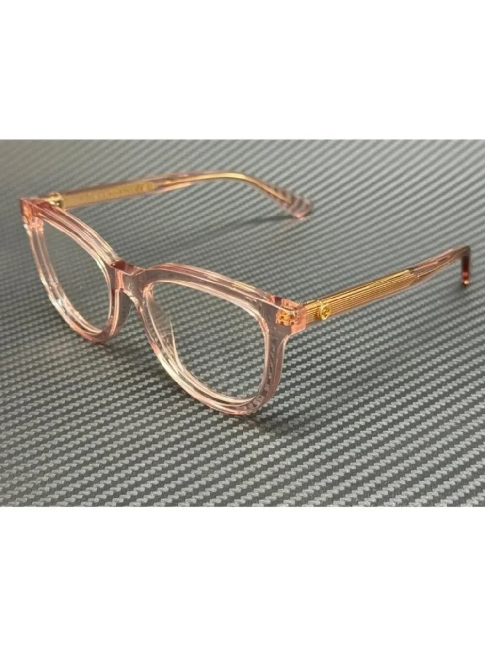 New Gucci Women Pink Transparent Eyeglasses 52-18-140